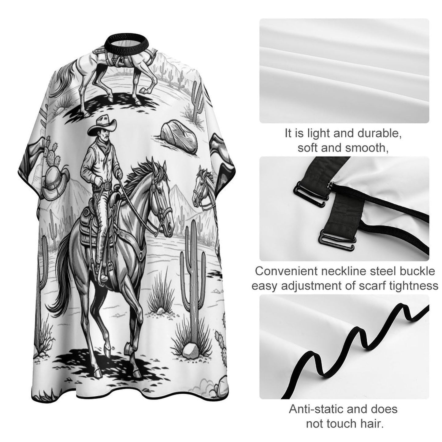 Extra Large Professional Hair Cutting Cape Full Coverage Barber Cape for Salon Home Use Western Horse