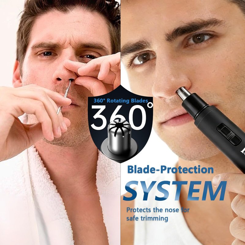 Todetana Nose Hair Trimmer for Men & Women, Painless Electric Nose & Ear Hair Trimmer, 360° Precision Trimming, USB Rechargeable, Easy Clean, Portable Grooming Tool, 2 Pack