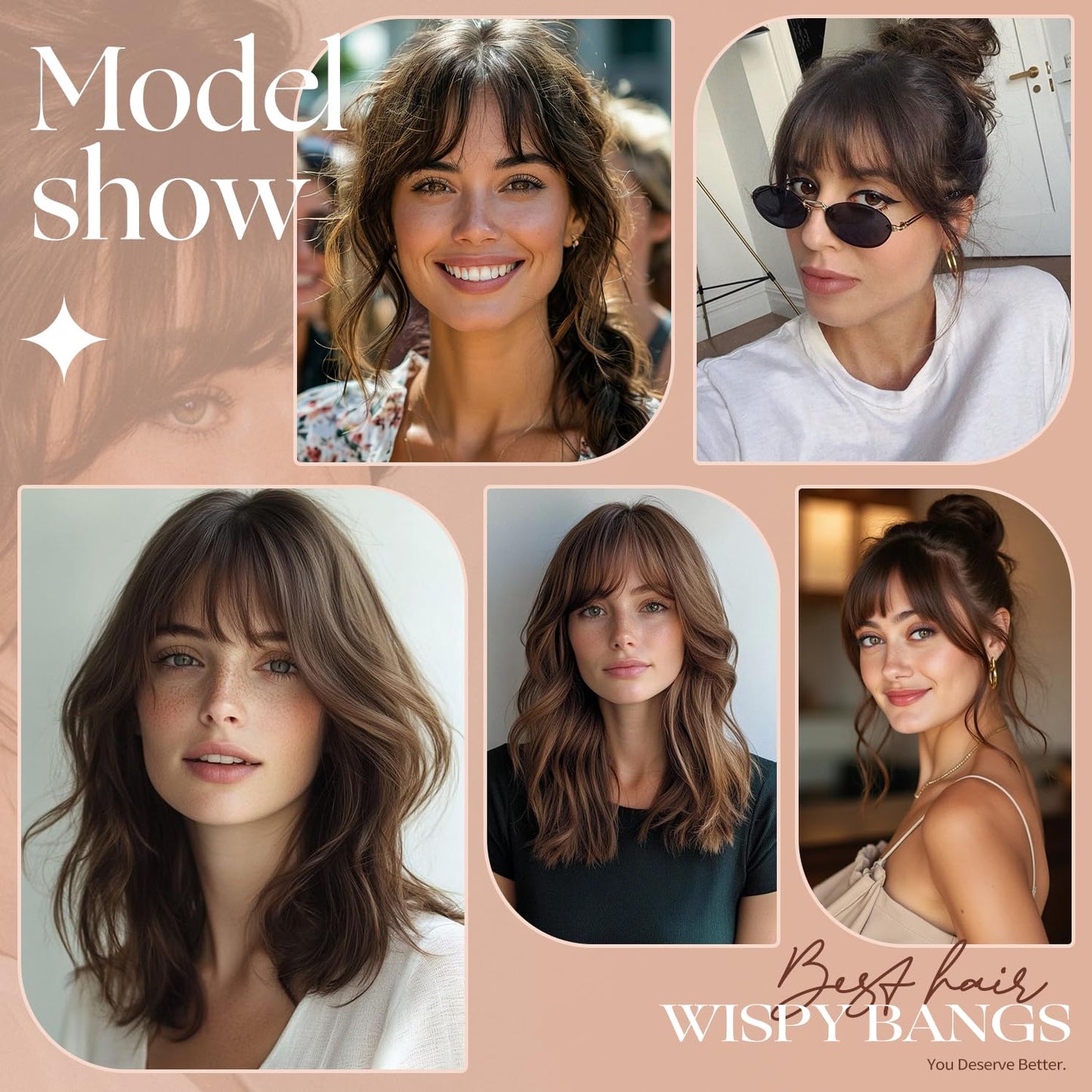 Boymia Clip on Bangs for Women Hair