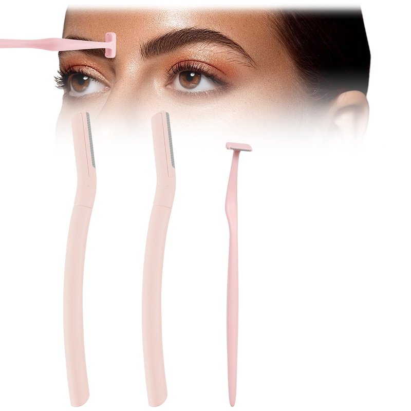 Eyebrow Razors w/Dermaplane Razors Set - Japanese Razors - Small Face Razors for Peach Fuzz and Fine Hair, Multipurpose Exfoliating Dermaplaning Tools for Women and Men, 3 Packs