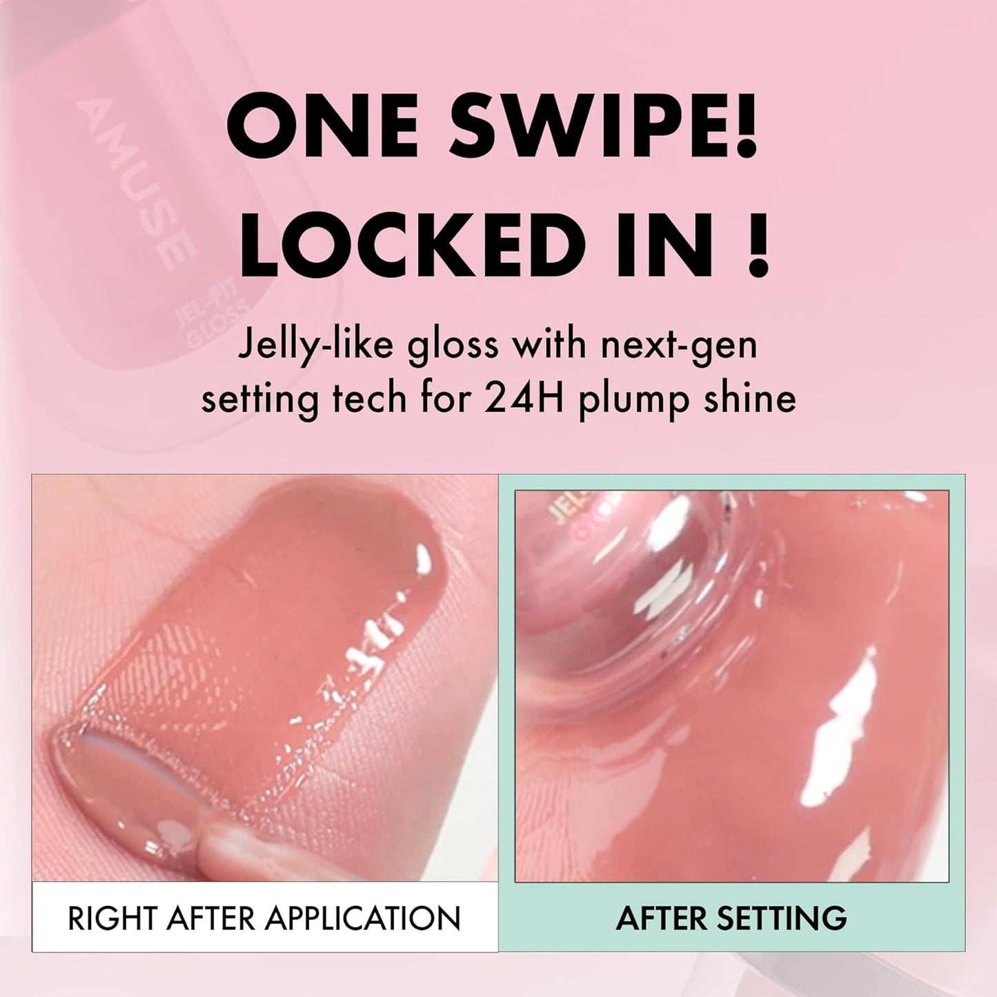Jel-Fit Tinted Lip Gloss - Caffeine Cherry Ultra Shine Plumping Lip Stain | Hydrating Vegan K-Beauty Tint