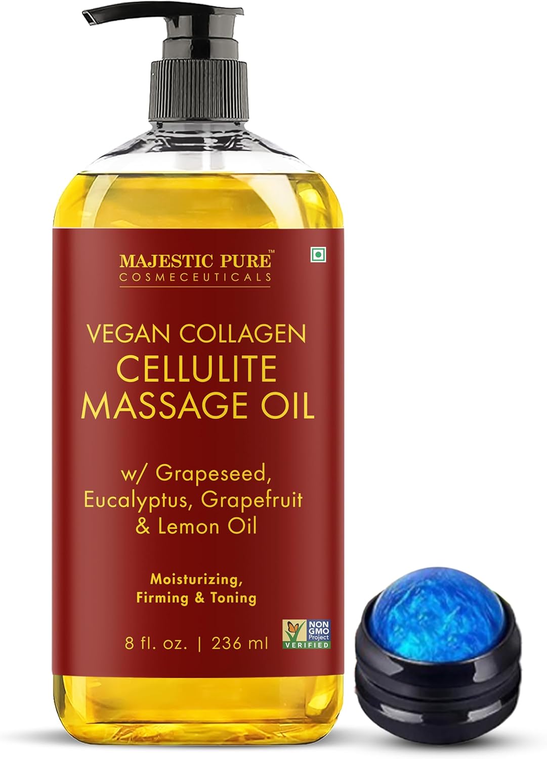 Firming Body Massage Oil - Smooth Cellulite & Improve Skin Texture - Natural Oils with Collagen | 8 fl oz