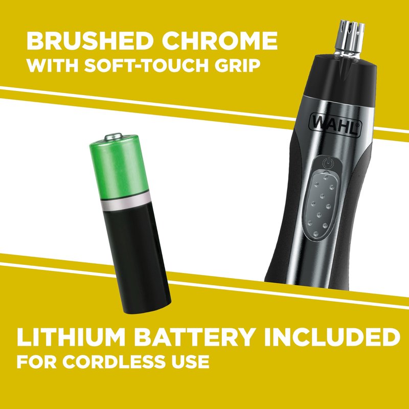 Wahl Lithium Battery Powered Lighted Ear, Nose, & Brow Trimmer – Painless Eyebrow & Facial Hair Detail Personal Trimmer – Model 5546-400
