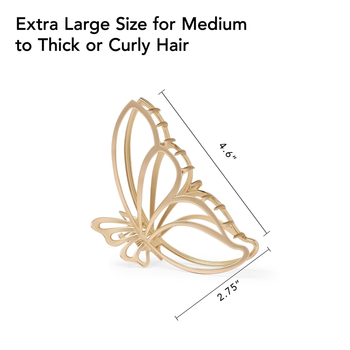 Gilded Wing Hair Clip - Large Chic Gold Metal Hair Accessory for Women | Perfect for Medium, Thick, or Curly Hair