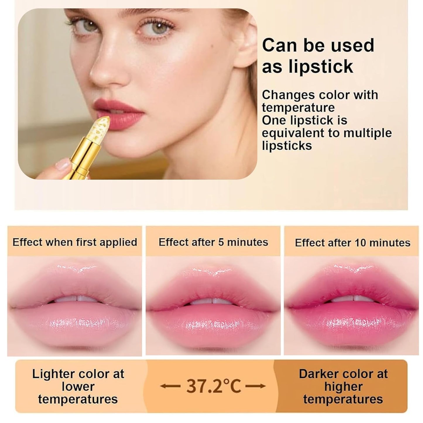 Color Changing Lipstick - PH Adaptive Tinted Balm for Women | Long-Lasting Moisturizing Formula