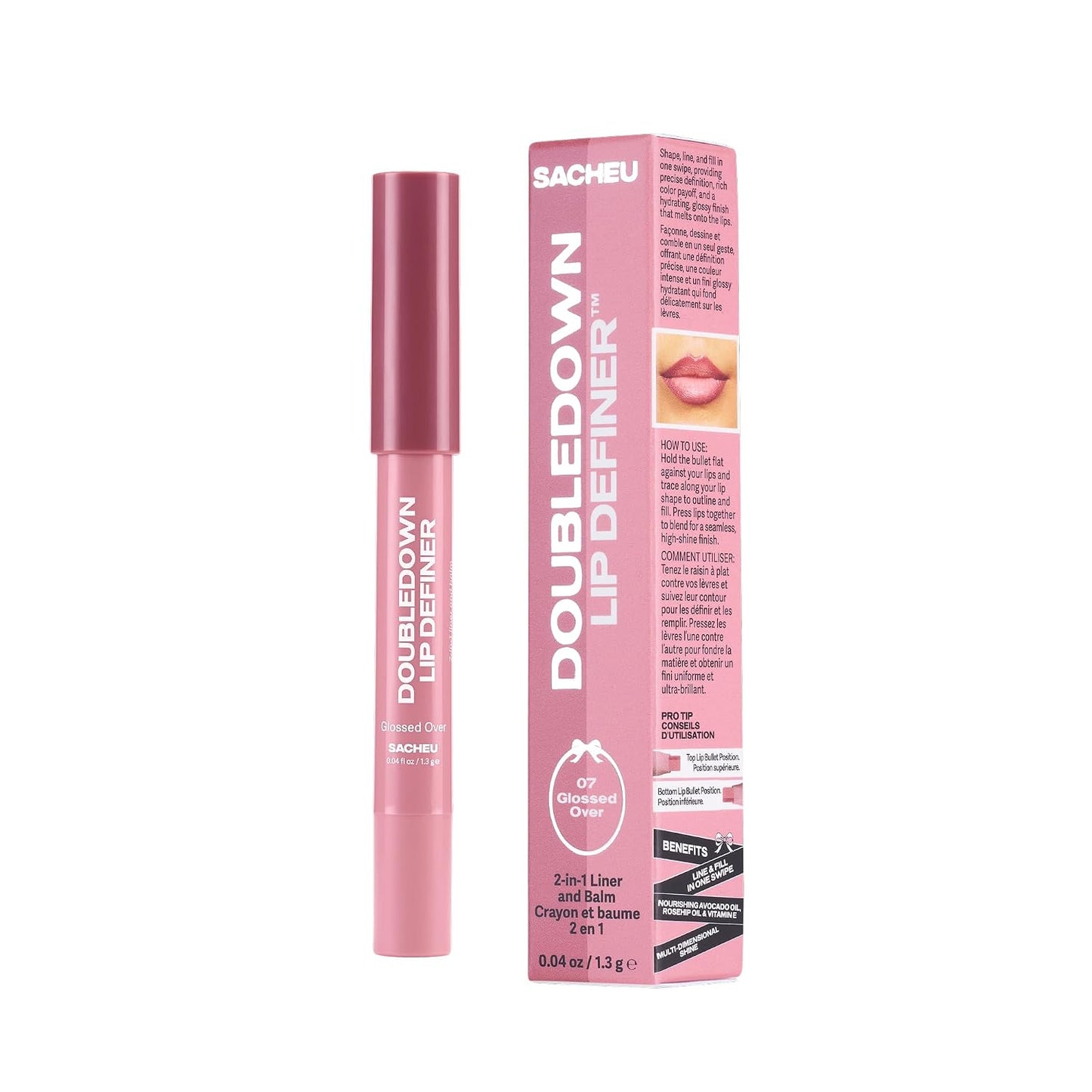 DoubleDown Lip Definer - 2-in-1 Lip Liner & Balm | Hydrating Korean Makeup with Avocado Oil & Vitamin E