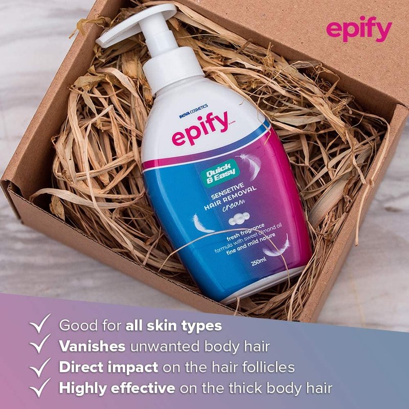Epify Intimate Hair Removal Cream for Men and Women - Pubic, Bikini & Sensitive Areas (Pack of 6)