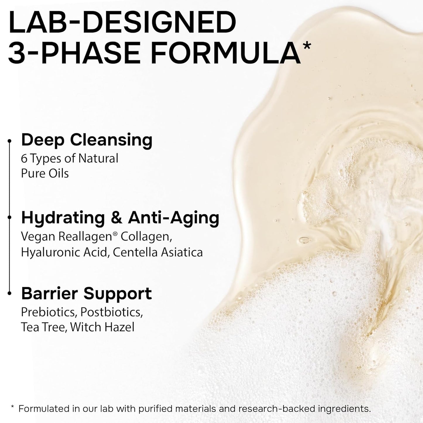 Deep Cleansing Oil for Face - Hydrating Makeup Remover with Collagen & Centella | 6.76 fl oz