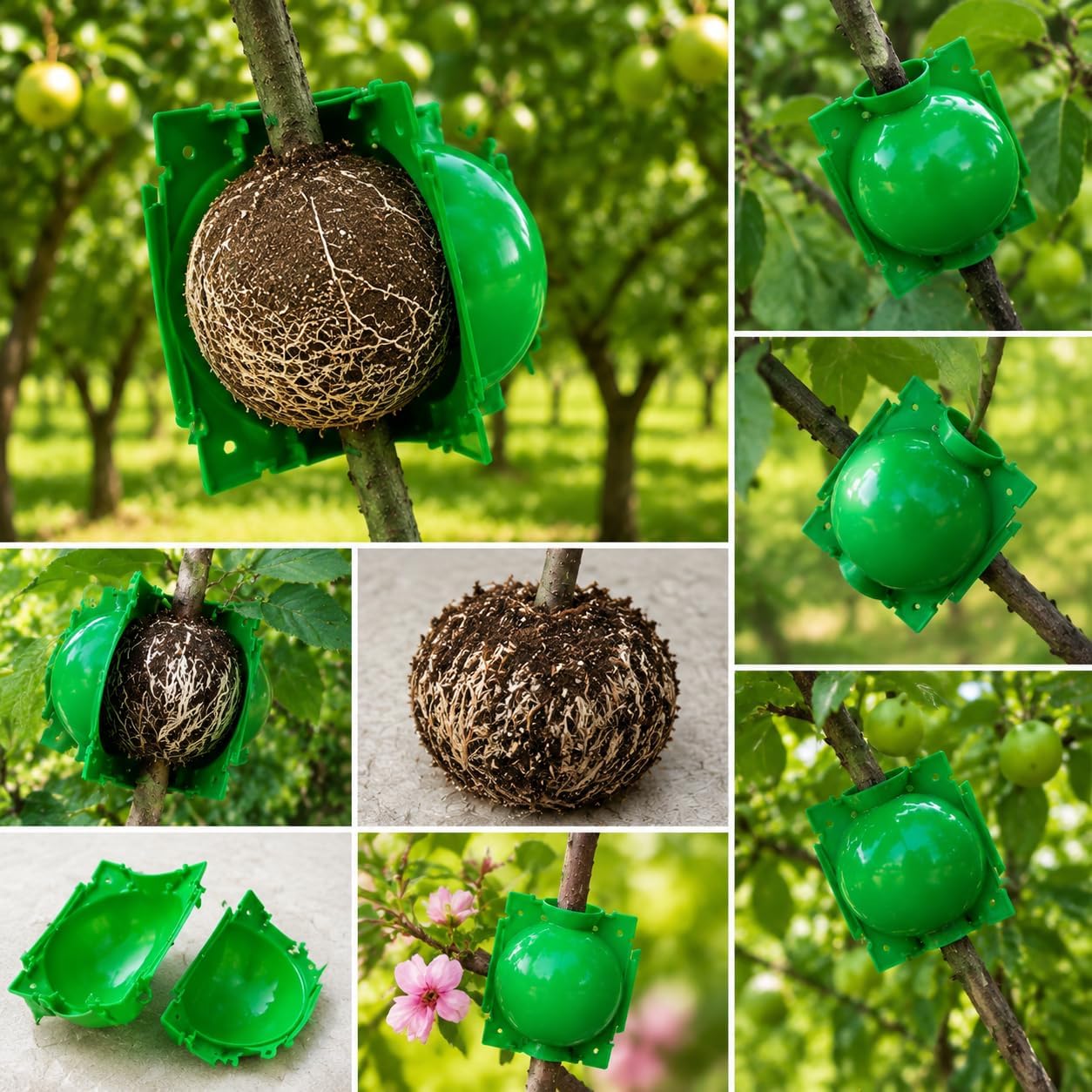 High Pressure Air Layering Pods - 10 Pcs Propagation Balls for Plant Grafting & Root Growth | Reusable Moisture Lock Design