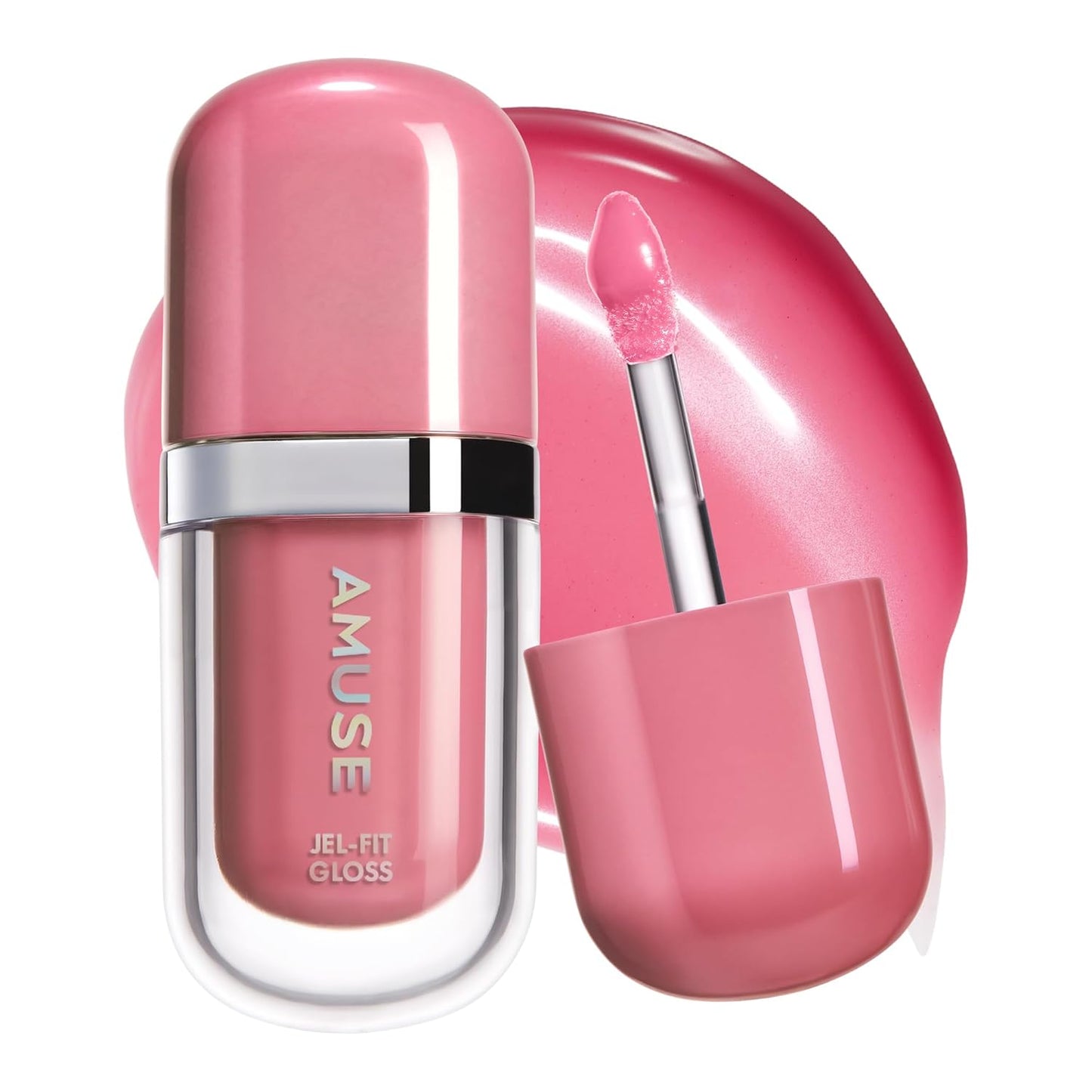 Jel-Fit Tinted Lip Gloss - Caffeine Cherry Ultra Shine Plumping Lip Stain | Hydrating Vegan K-Beauty Tint