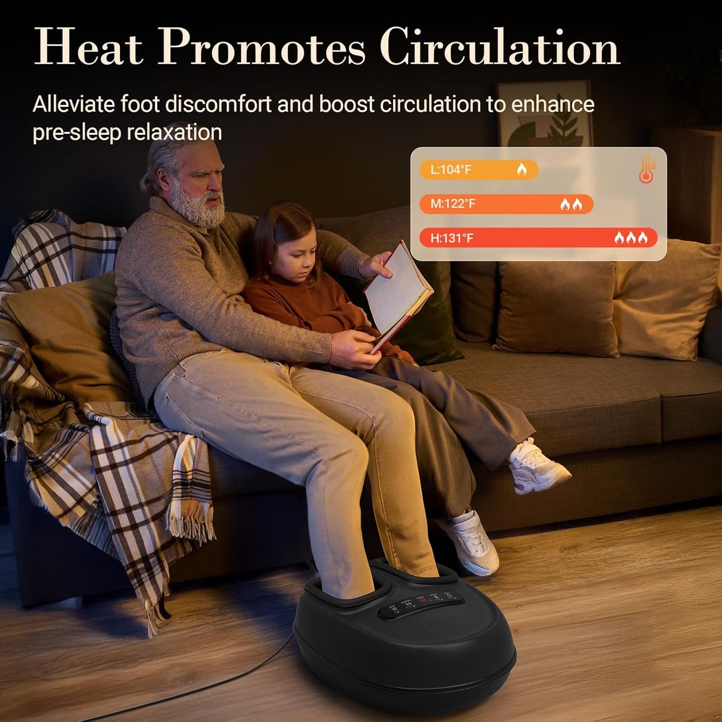 Foot Massager for Neuropathy & Plantar Fasciitis Relief - Shiatsu with Heat & Remote Control | Perfect Gift for Dad