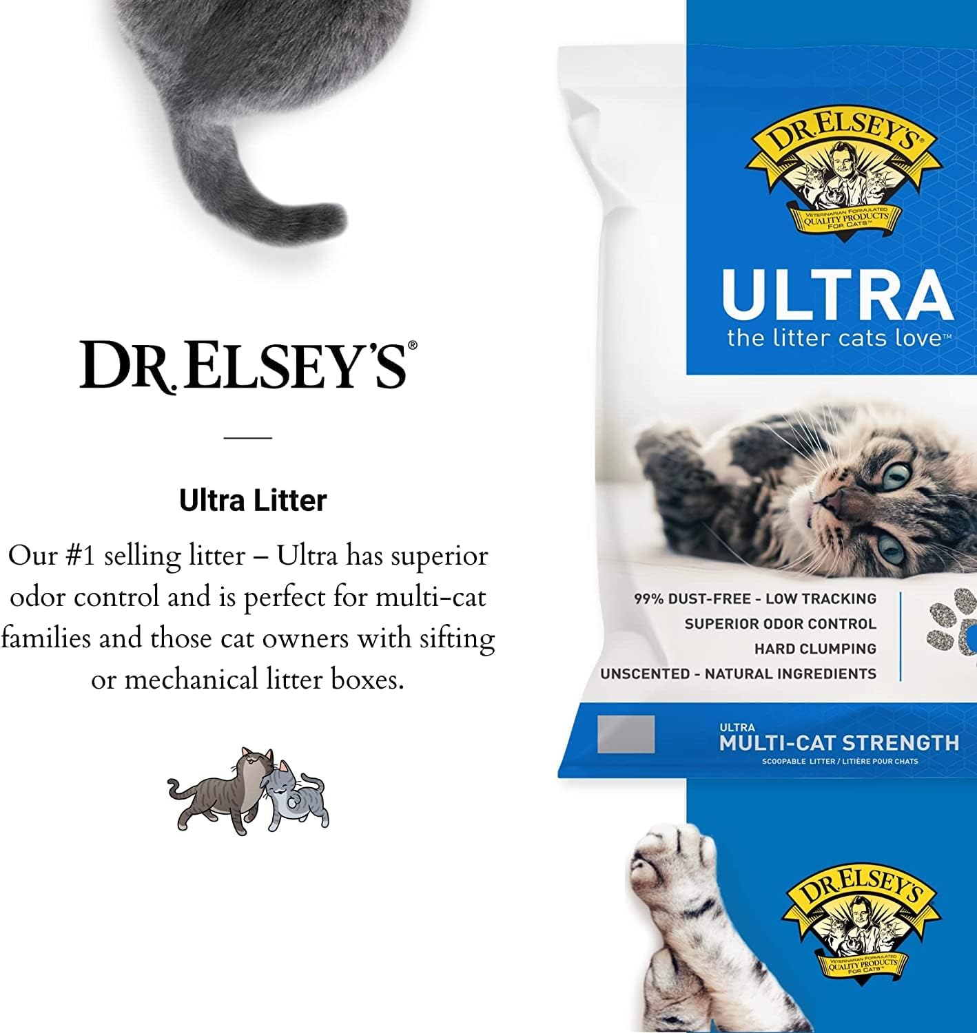Ultra UnScented Clumping Clay Cat Litter - 40 lb. Bag for Odor Control & Easy Cleanup