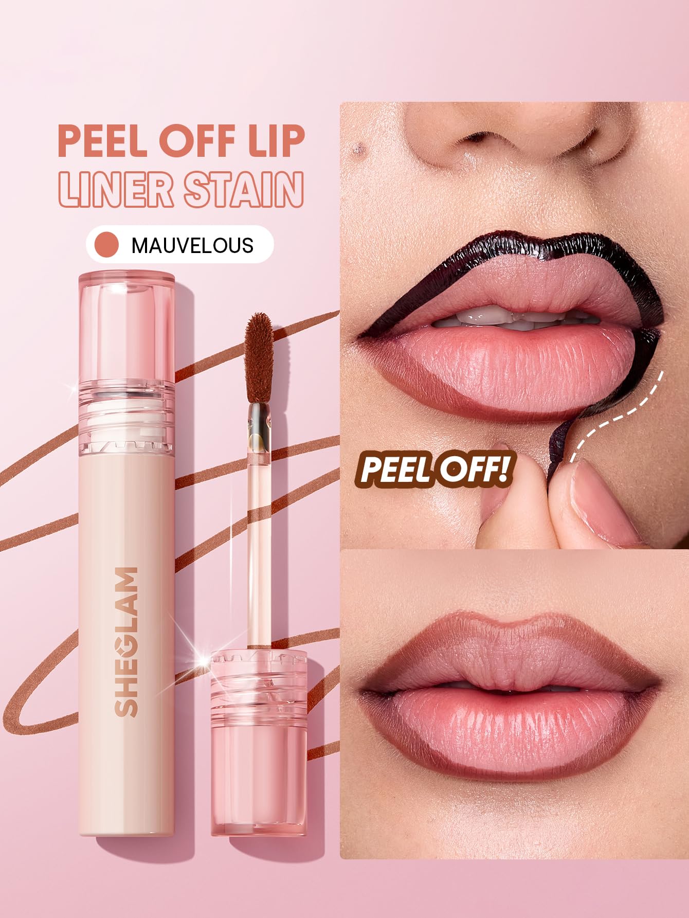 SHEGLAM Fall In Line Peel Off Lip Liner Stain-Mauvelous