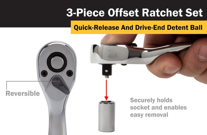 Titan 18025 3-Piece 72-Tooth Offset Ratchet Set