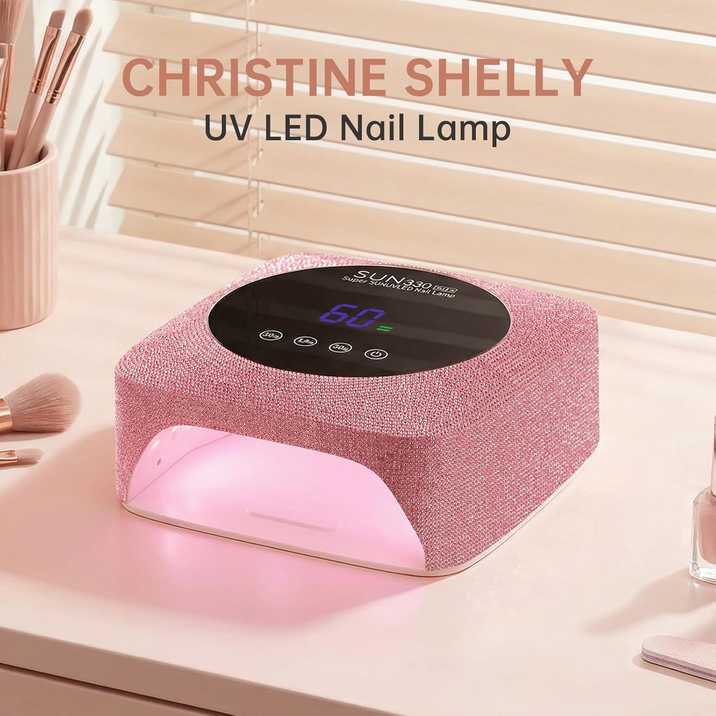Cordless UV LED Nail Lamp - 96W Rechargeable Gel Nail Dryer with 3 Timer Settings | Pink Diamond Design
