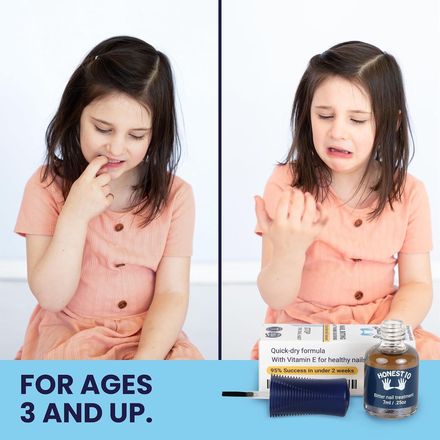 Nail Biting Prevention Polish for Kids & Adults - Safe Bitter Formula, Pediatric Approved | 0.25 oz