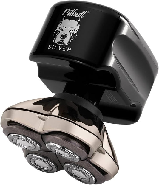 Skull Shaver Pitbull Silver PRO SX5 - Premium Head & Face Shaver for Smooth Shaving