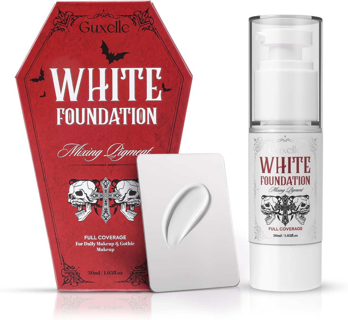White Liquid Foundation - Waterproof Full Coverage Mixer | White Base with Makeup Mixing Palette for SFX & Daily Use