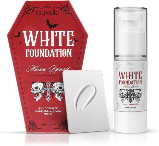 White Liquid Foundation - Waterproof Full Coverage Mixer | White Base with Makeup Mixing Palette for SFX & Daily Use