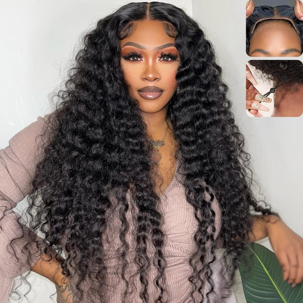 30 Inch Balayage Glueless Human Hair Wig - Pre Plucked HD Lace Front, Ombre Deep Wave, 210 Density | FB/30