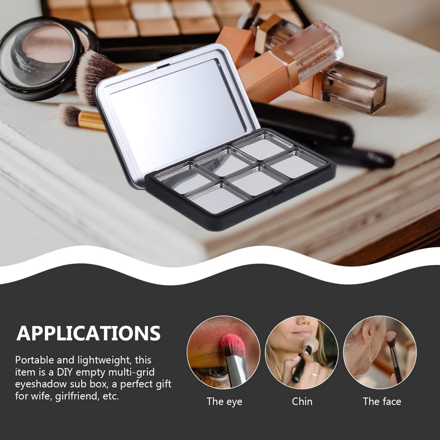 Magnetic Makeup Palette with Mirror - Empty Eyeshadow & Lipstick Organizer for Makeup Storage | Versatile & Stylish Design