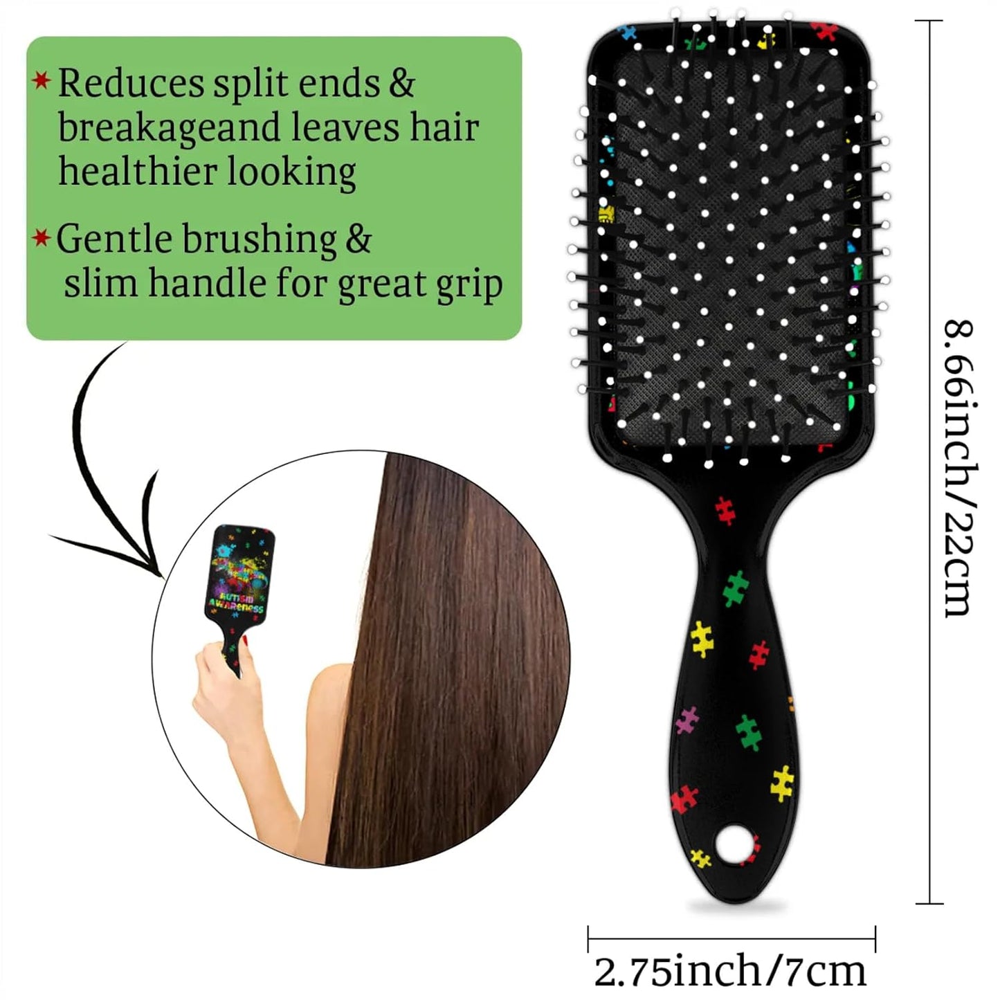 Kids Detangler Hair Brush - Pain-Free Comb for Wet & Dry Hair | Dinosaur Design for Boys & Girls