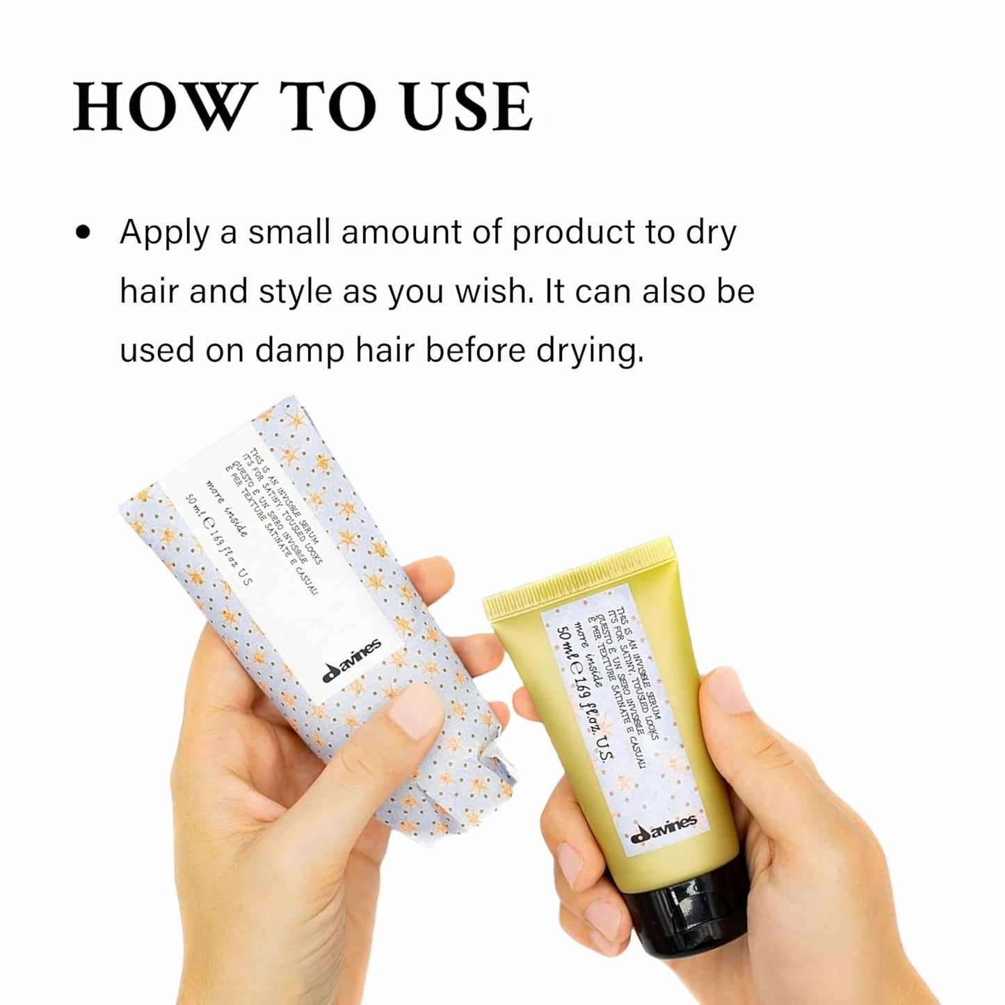 Davines Invisible Serum - Light Hold Anti-Frizz Treatment for Casual Styles | Travel Size 1.69 Fl Oz