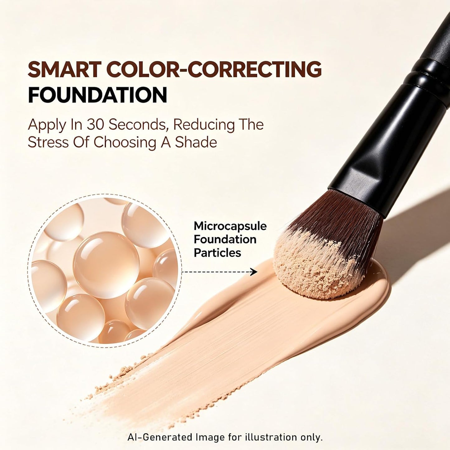 Color Changing Foundation - Hydrating Makeup for Mature Skin | Soft Texture, Breathable All-Day Wear (Dark)