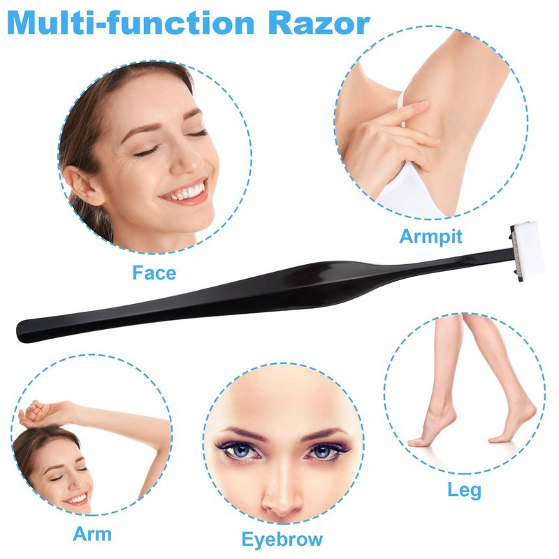 ANCIRS 24 Pack Eyebrow Trimmer Razors for Women Makeup, Facial T Shape Shaver Tool for Eye Brow, Stainless Steel Eyebrow Trimming Kit for Girls - Black
