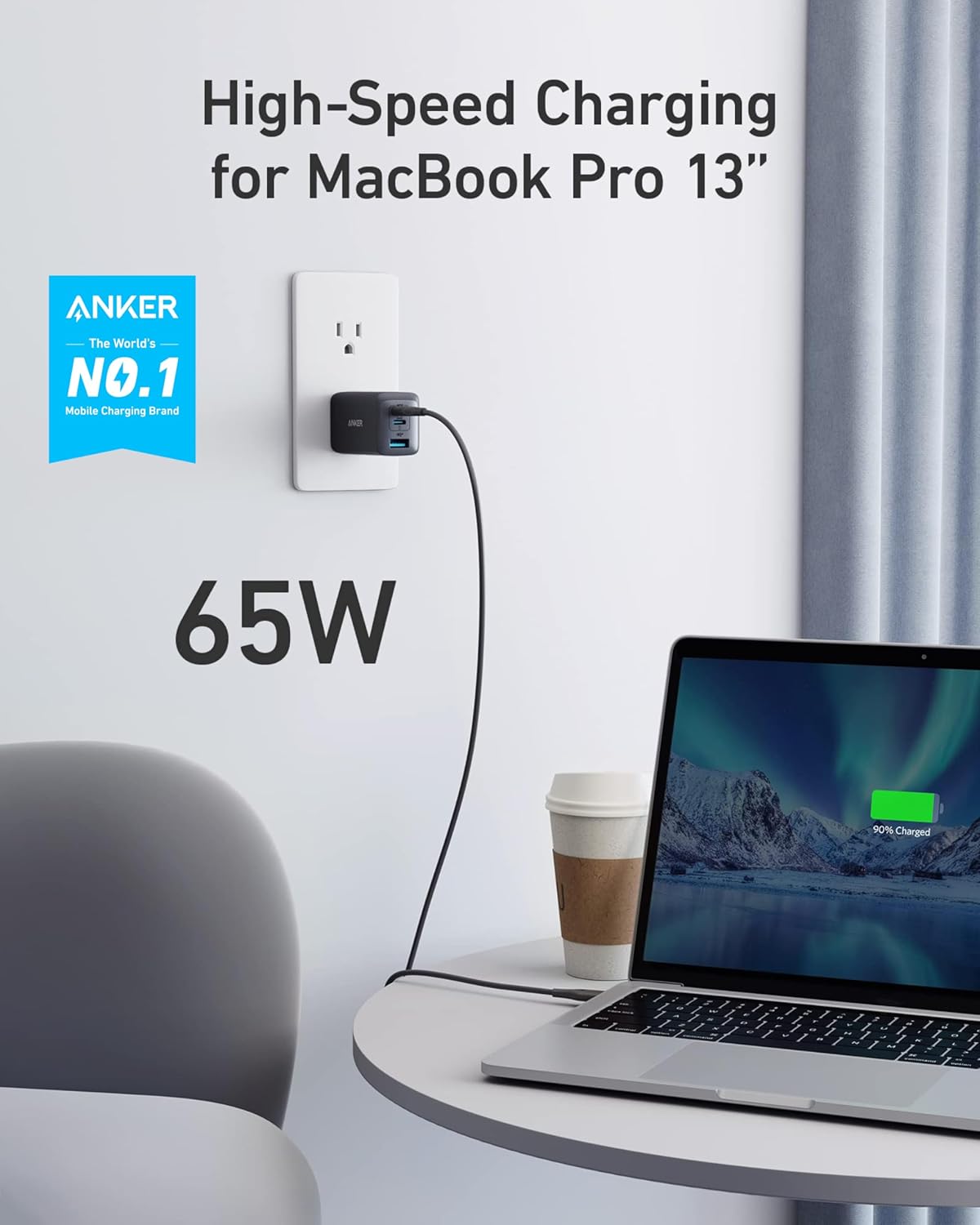 Anker 65W 3-Port Fast USB C Charger - Compact & Foldable for MacBook Pro, iPad Pro, iPhone 17 Series & More