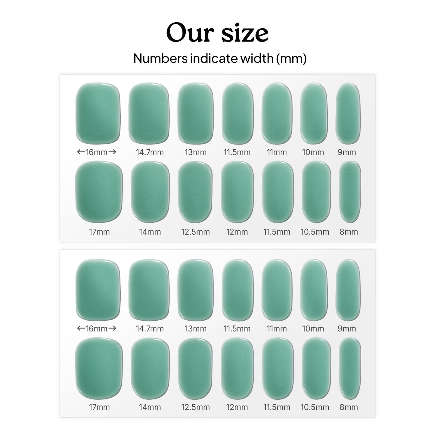 Heyhae Semi Cured Gel Nail Strips | No LED Lamp Needed | Teal, Jelly | Easy Apply & Remove, Salon Quality | Includes 28 Strips, 2 Prep Pads, Nail File & Wooden Stick - Hey, Heart by the Ocean