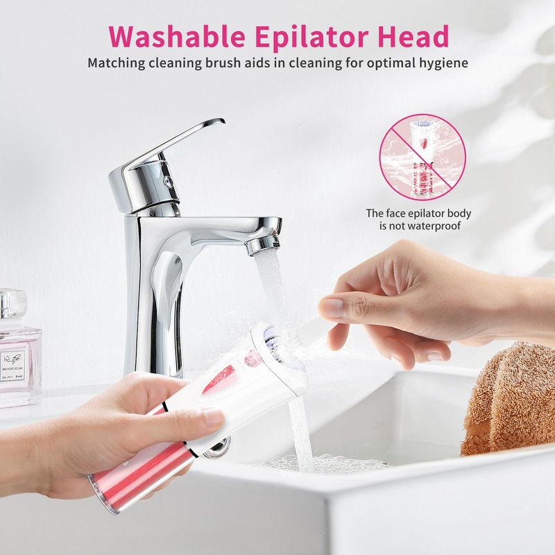 Facial Epilator for Women - 2026 New Face Epilator Hair Remover with LED Light - Smooth Glide Electric Hair Tweezers for Face/Arm/Legs/Bikini Line/Chin/Lip/Pubic Lady Hair Removal Epilators Cordless