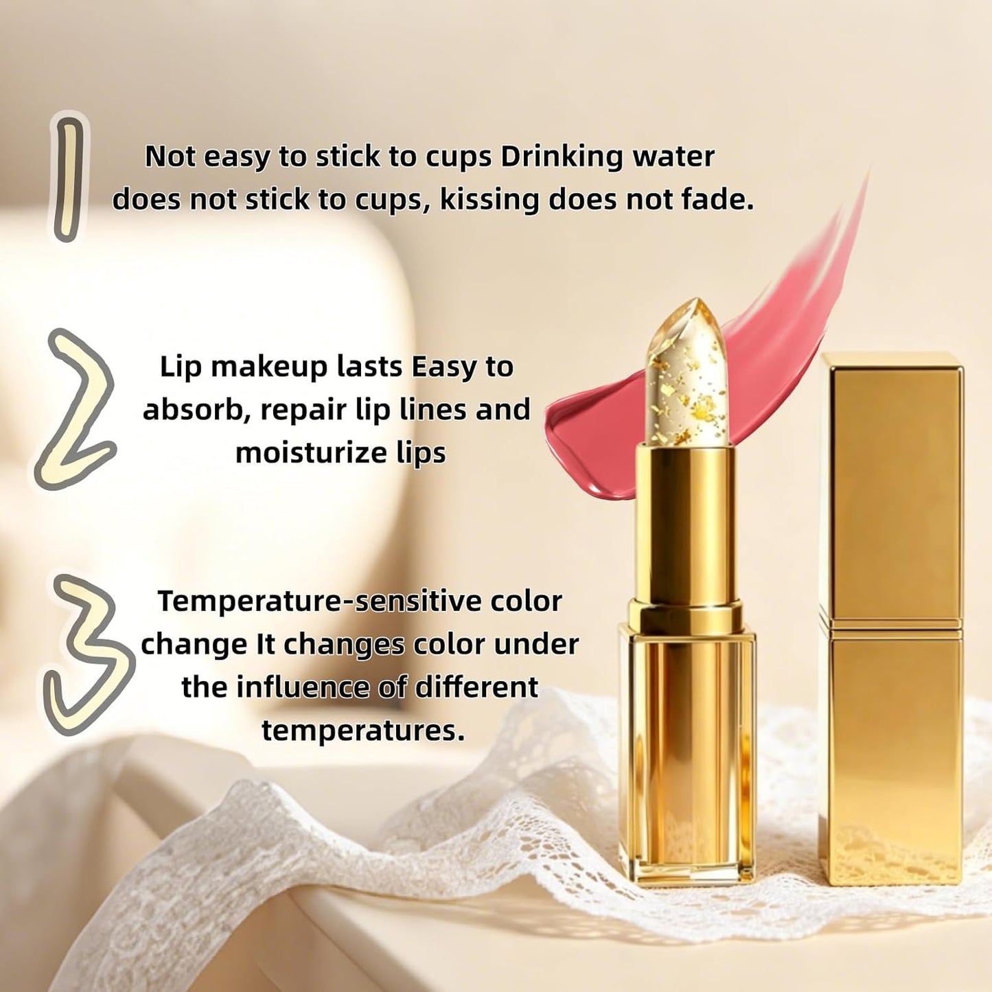 True Tone Lipstick for Women - Color-Changing, Long-Lasting Moisturizing Formula | 24-Hour Hydration