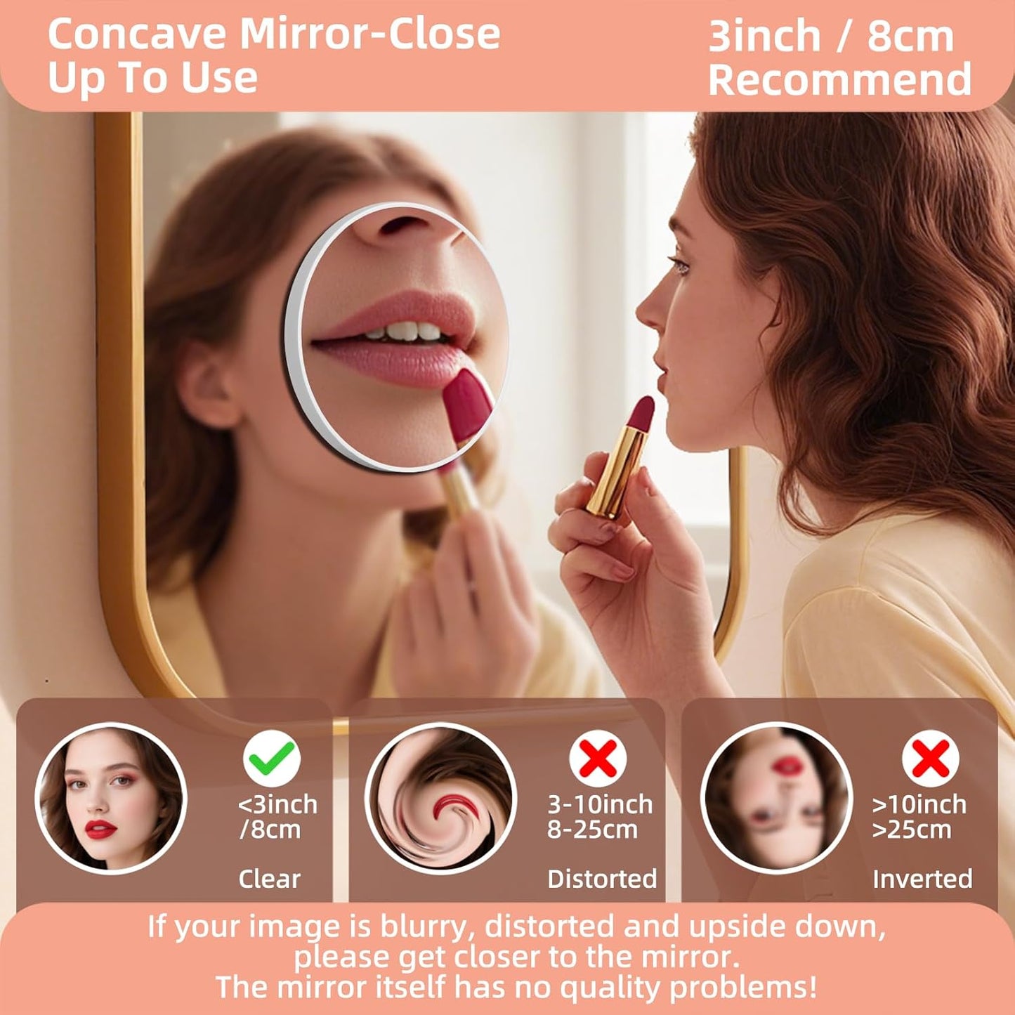 40X Magnifying Makeup Mirror with Suction Cups - 4.5 Inch Ultra Thin Design | Lightweight & Travel-Friendly