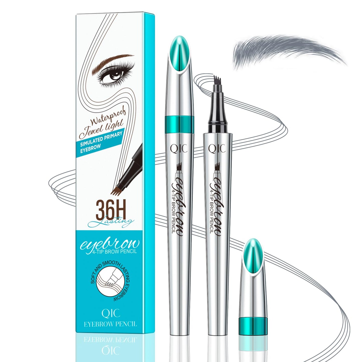 Microblading Eyebrow Pencil - Waterproof Faux Brow Pen for Natural Hair-Like Finish | Light Brown