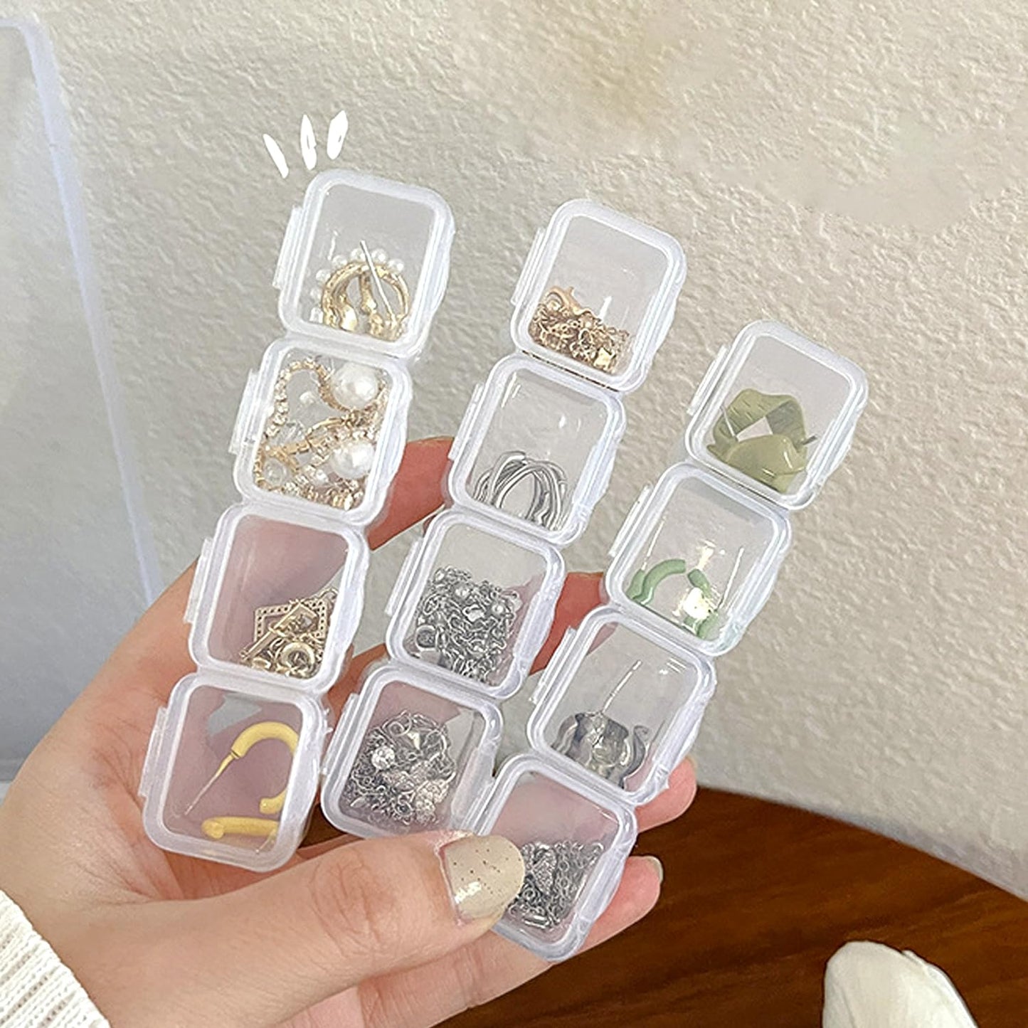 28Grids Adjustable Plastic Jewelry Box Clear DIY Bead Container Transparent Partitioned Storage Boxes
