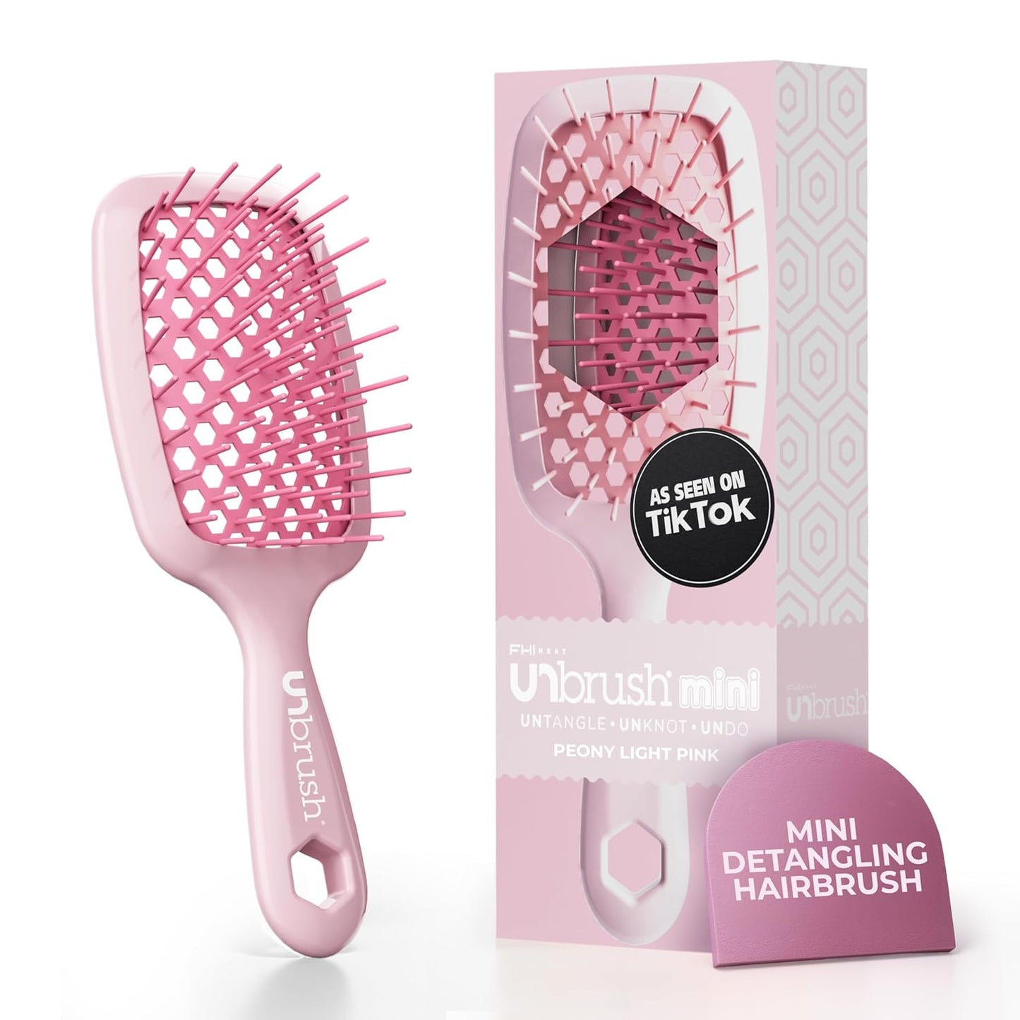 FHI Heat Mini Detangler Brush - Pain-Free Brushing for All Hair Types | Lightweight, Anti-Static Bristles