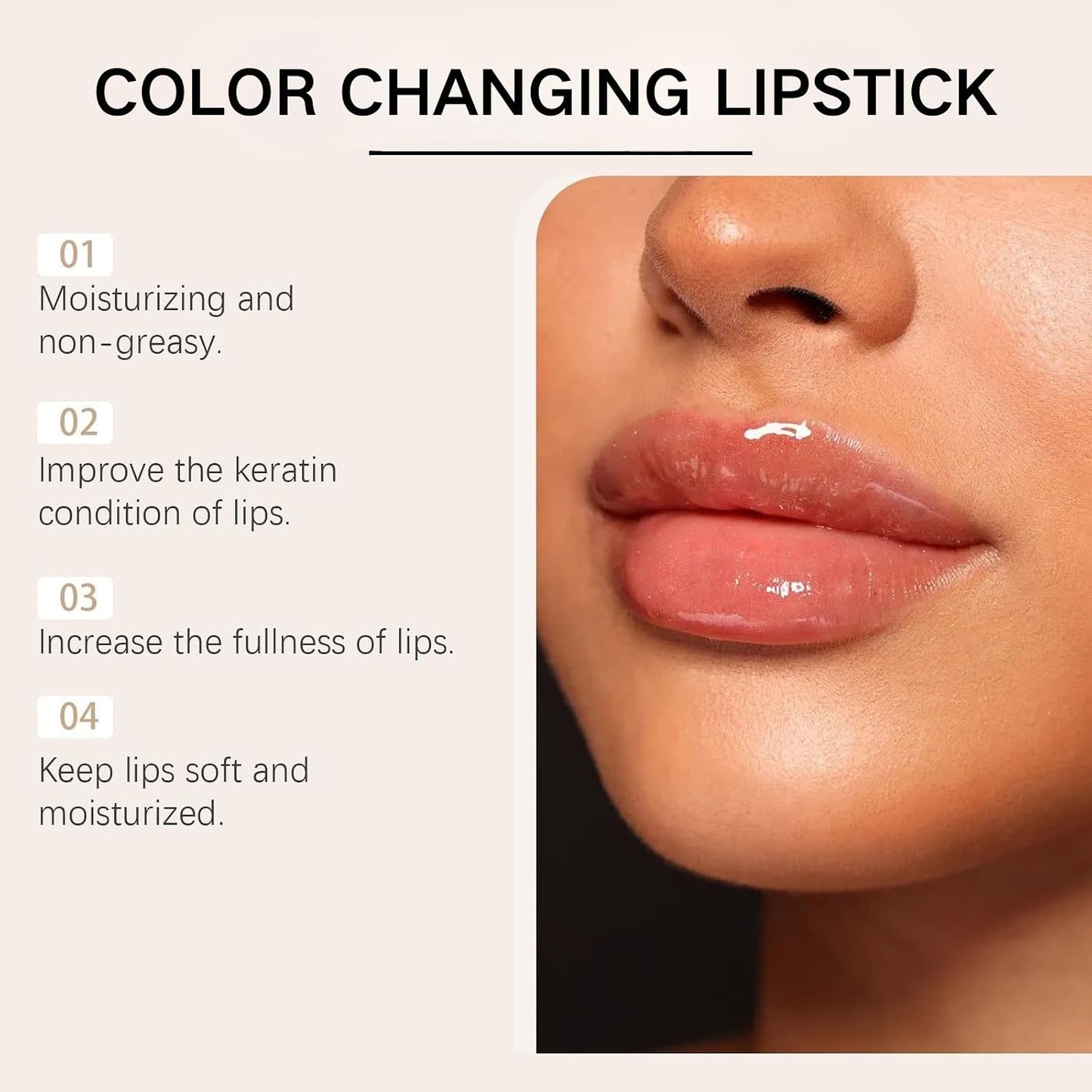 True Tone pH Adjusting Lipstick - Color Changing Gold Crystal | 2-Pack Moisturizing Glossy Shine for Mature Women