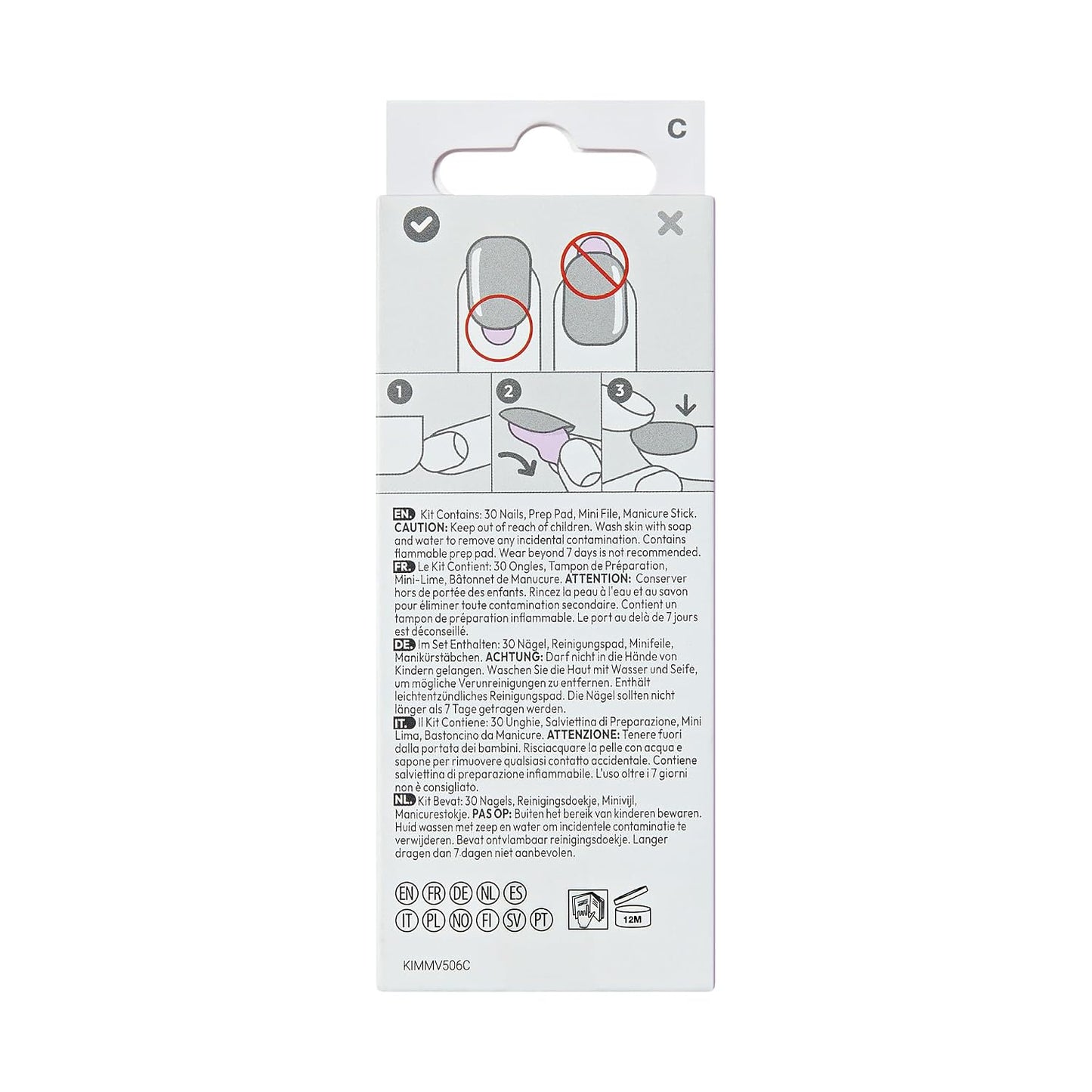 Impress No Glue Mani Press On Nails - Pastel Bloom Design, Medium Almond Shape | 30 Nails, Mini File & Prep Pad Included