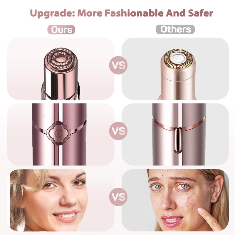 Gurelax Facial Hair Remover for Women, Electric Face Shaver, Painless Lip & Chin Removal, Rechargeable Device with Velvet Bag