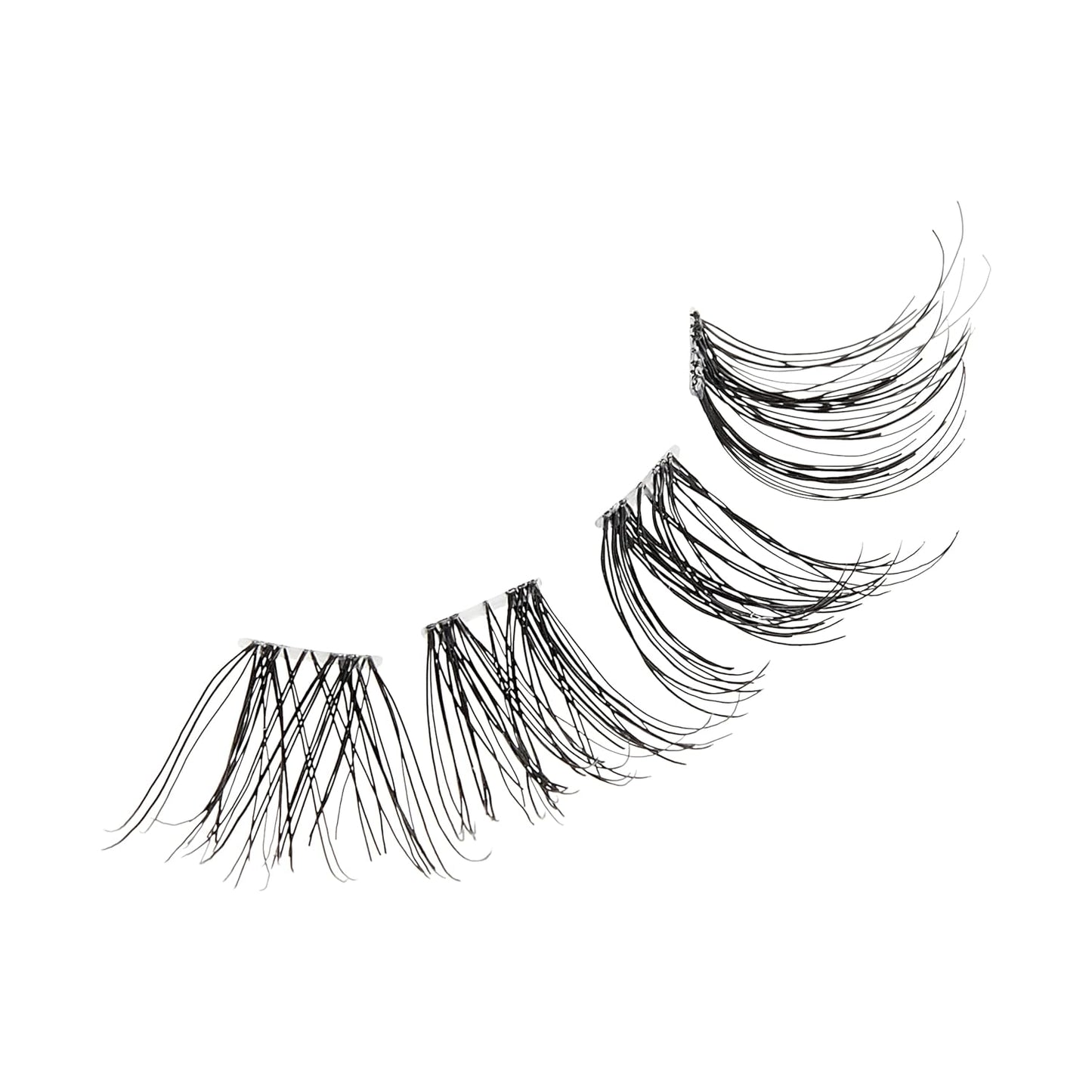 False Eyelashes - Easy To Apply Reusable Lashes | Cruelty-Free Natural Volume Trio Clusters (12mm-16mm) - Style ‘Noir’