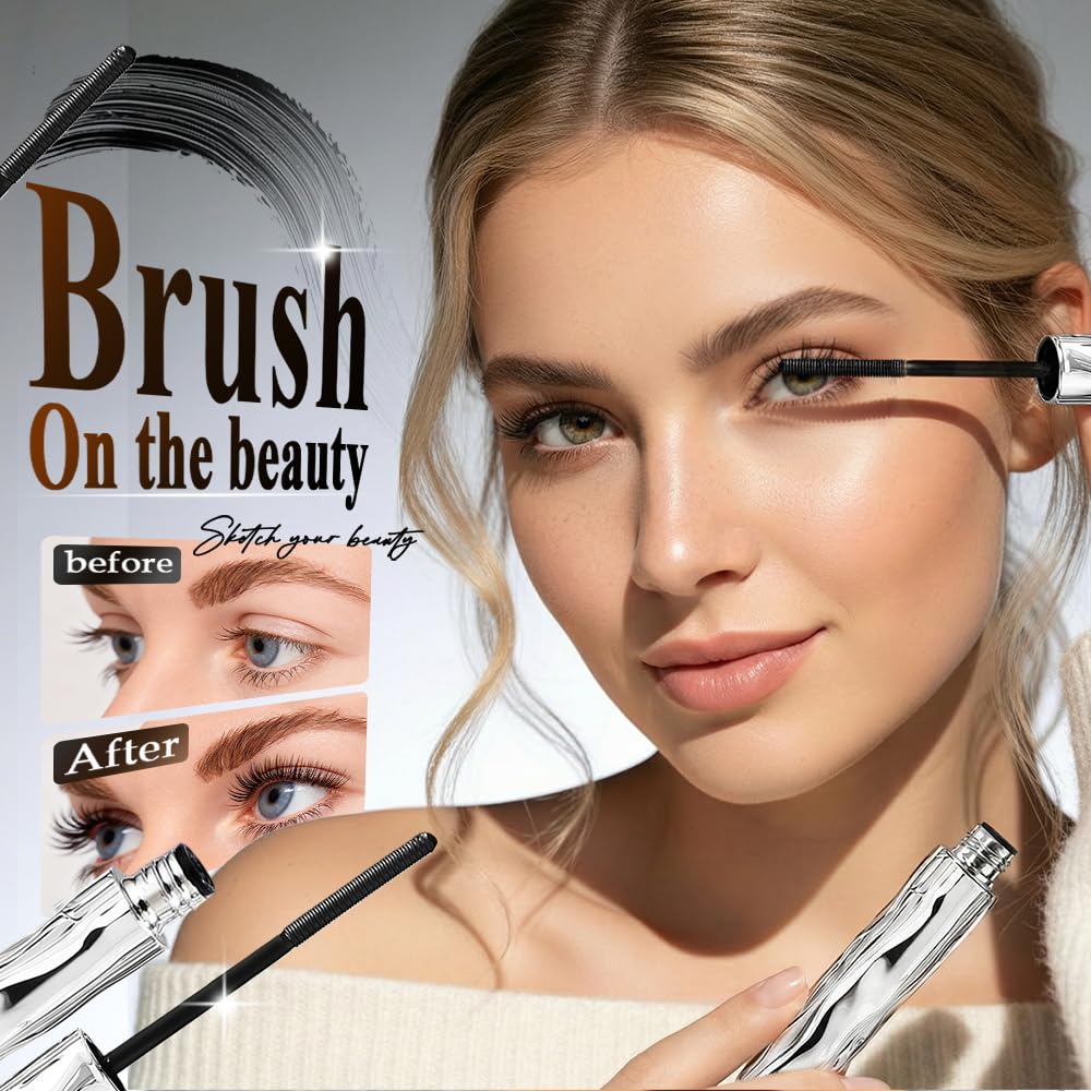 Waterproof Mascara - Volumizing & Lengthening Formula with Metal Wand | 3D Lashes, Quick Drying