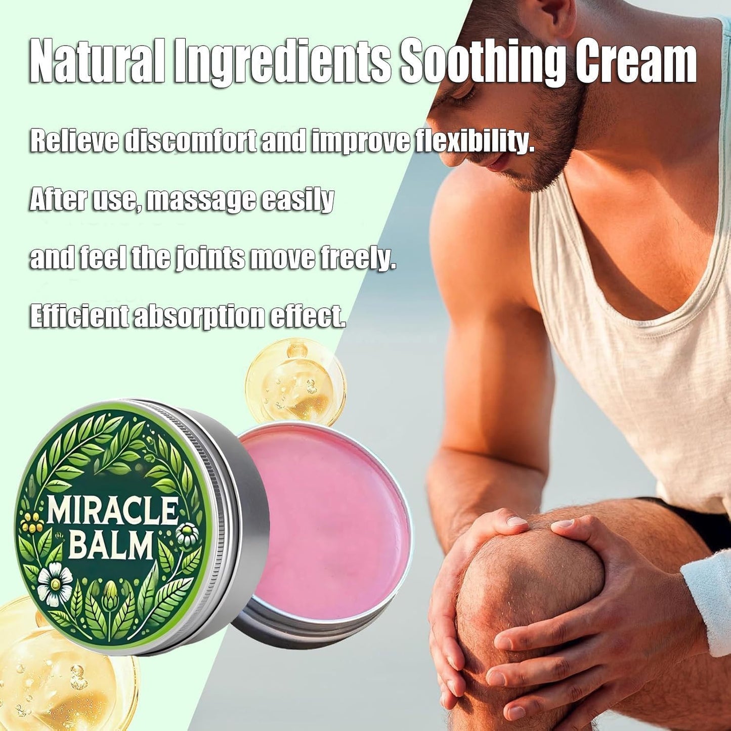 Miracle Balm for Swollen Legs - Soothing Botanical Formula with Calendula | 2-Pack for Back, Hands, Feet & Body