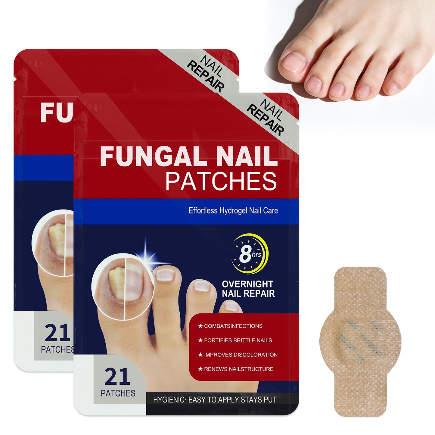 Nail Patches 42 Count, Extra Strength 8-Hour Overnight Fast Nail Care Patches, Nails Patch for toenails Fits Large and Small Nails for Men and Women