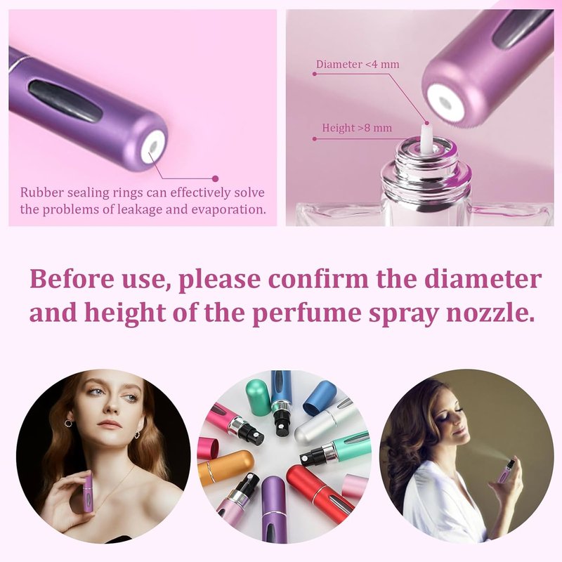 Travel Refillable Perfume Atomizer Bottles - 12 PCS Mini 5ml Spray Containers | Multicolor Travel Accessories