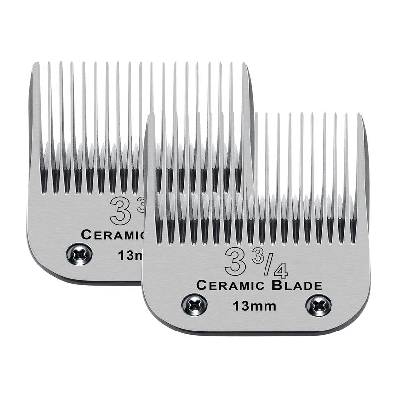 2 Packs Professional Detachable Replacement Ceramic Blades Size 3-3/4,Cut Length 13mm,compatible with Andis/oster Classic 76/Star-Teq/Power-Teq/A5 Clipper