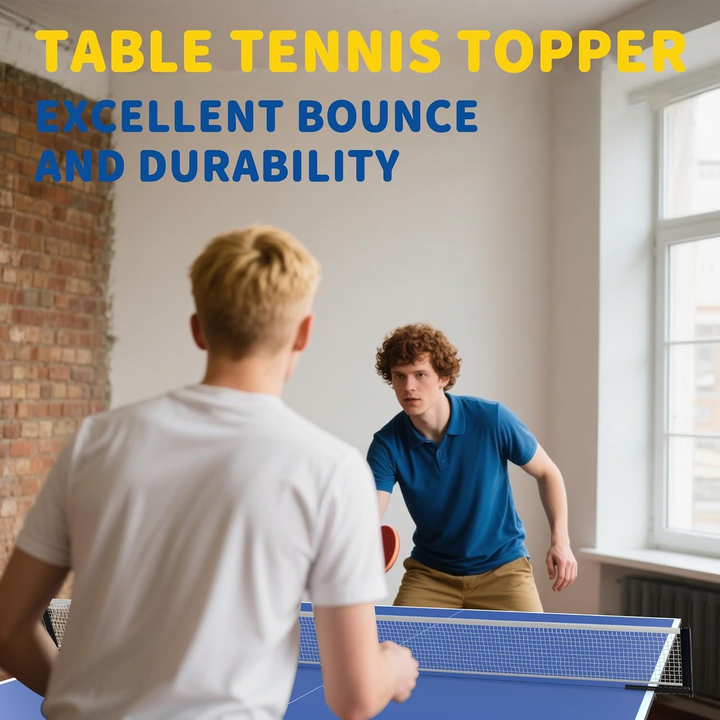Ping Pong Table Top - 8x4 FT Foldable Indoor Table Tennis Conversion with Net & Foam Padding | Ideal for Game Rooms