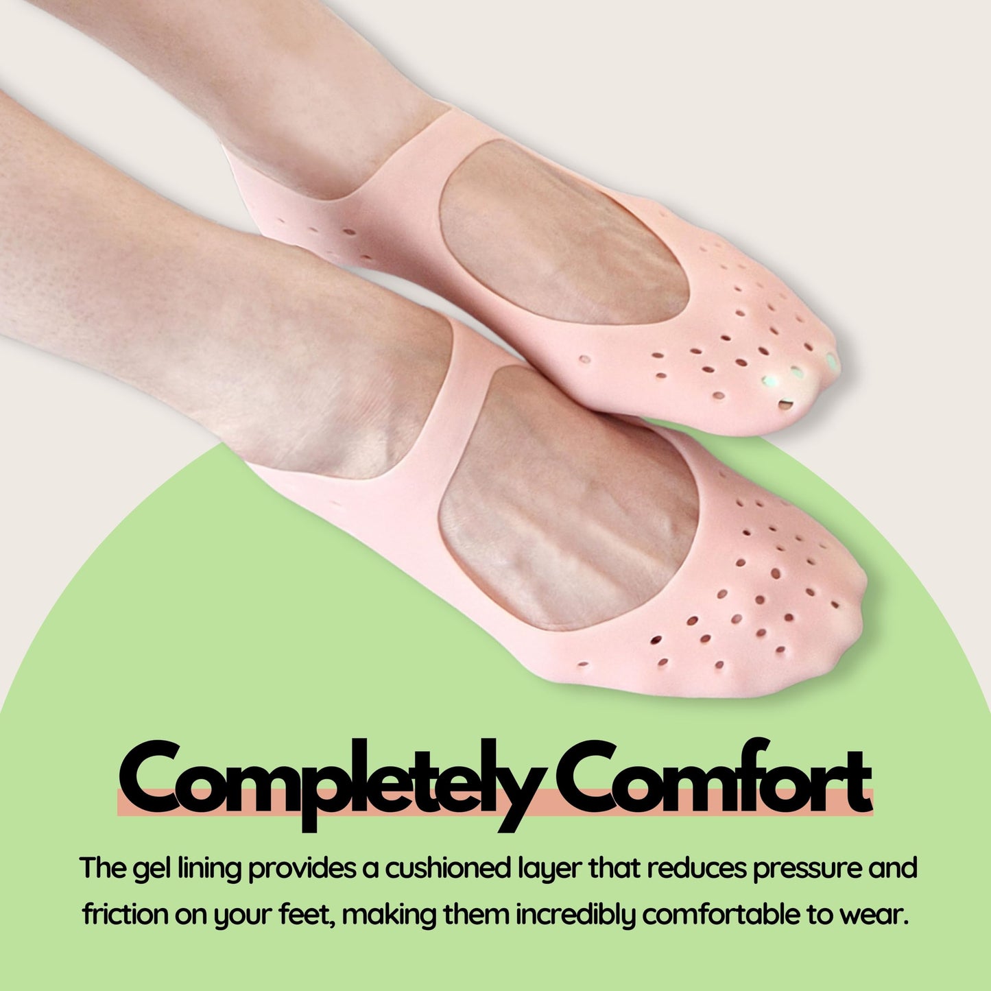 Moisturizing Gel Socks - Hydrating Spa Treatment for Soft, Smooth Feet, Ideal for Dry, Cracked Heels and Rough Skin (Small, 1 Pair)