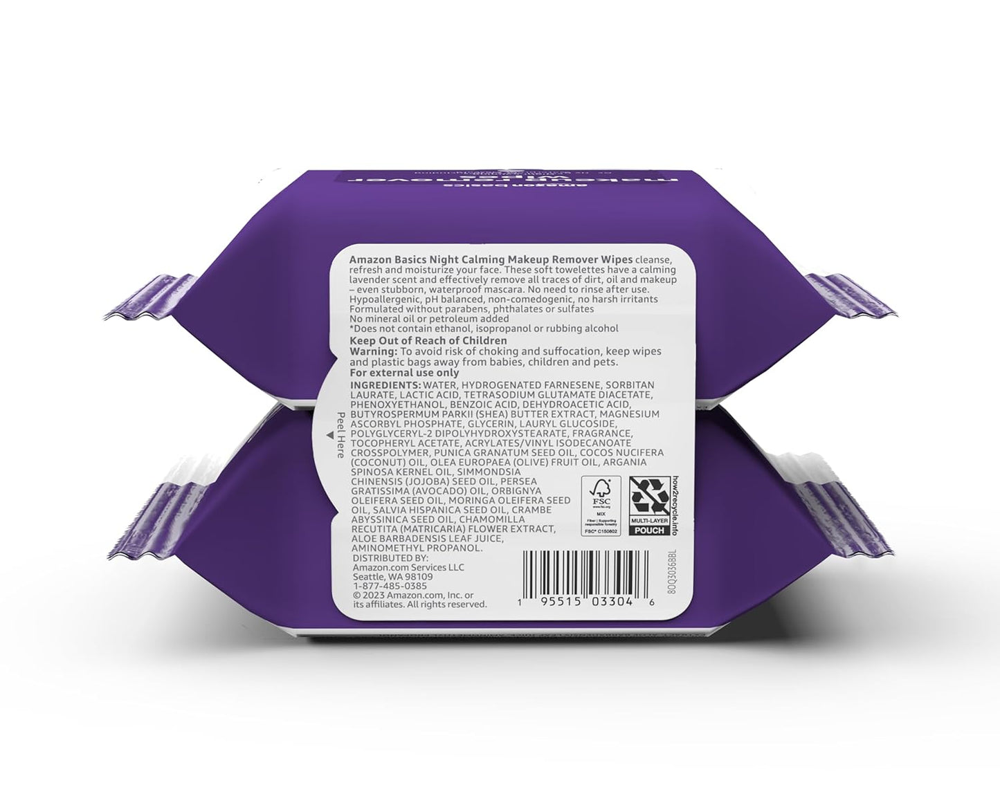 Makeup Remover Wipes - Gentle Plant-Based Cleansing | Alcohol-Free, 25 Count (Pack of 2)