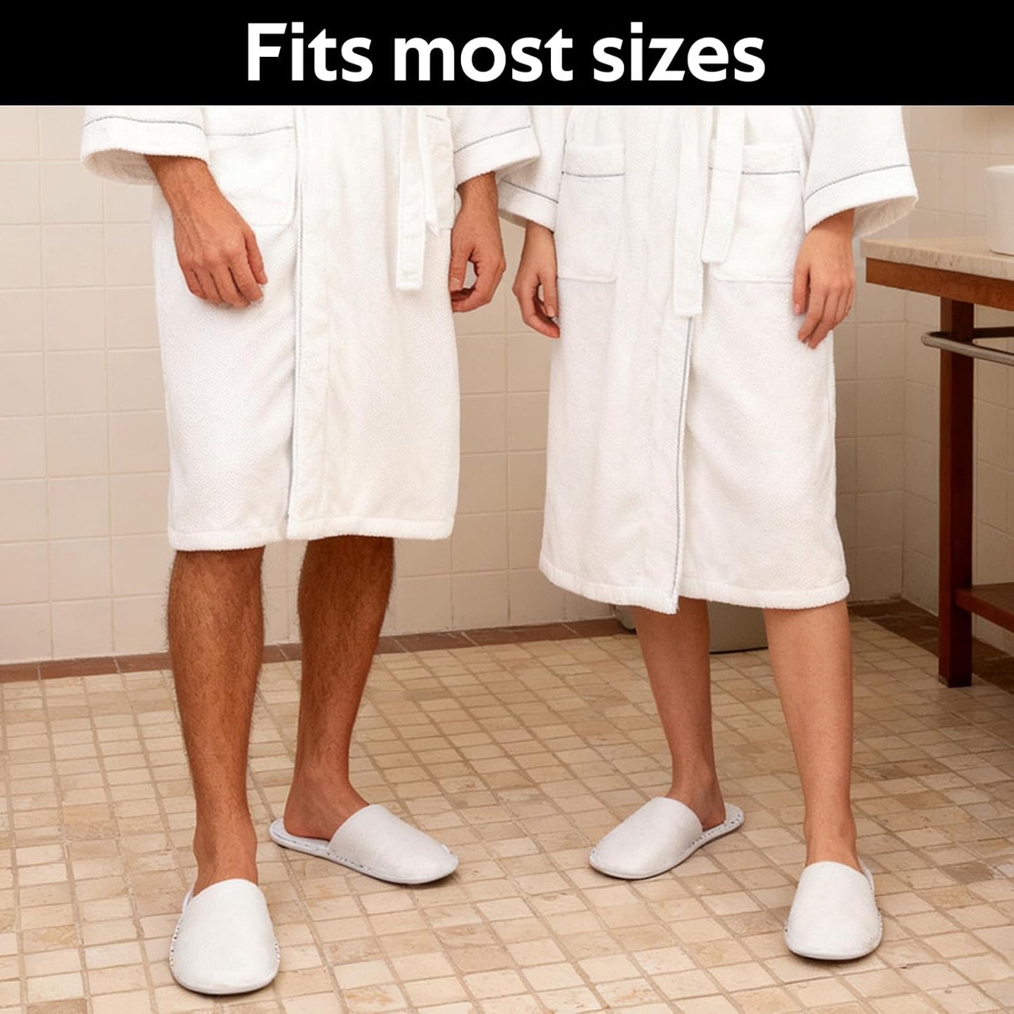 Disposable Guest Slippers - Non-Slip Travel Slippers for Hotel & Spa | 3 Pairs, Unisex White